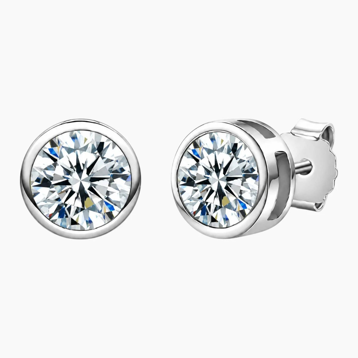 Round Moissanite Stud Earrings