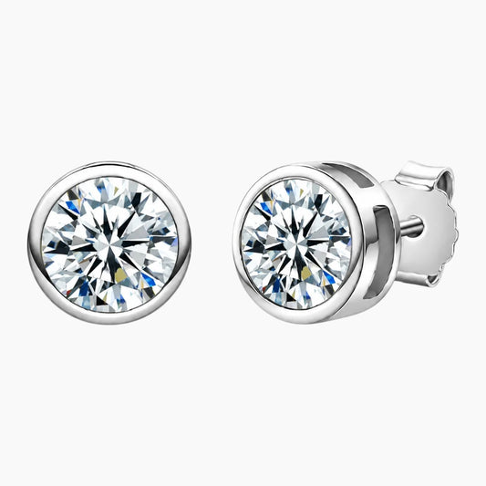 Round Moissanite Stud Earrings