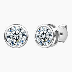 Round Moissanite Stud Earrings