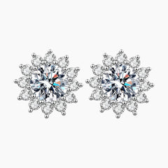 Sunflower Moissanite Stud Earrings