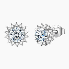 Sunflower Moissanite Stud Earrings