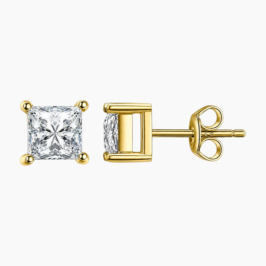 Princess Cut Moissanite Stud Earrings