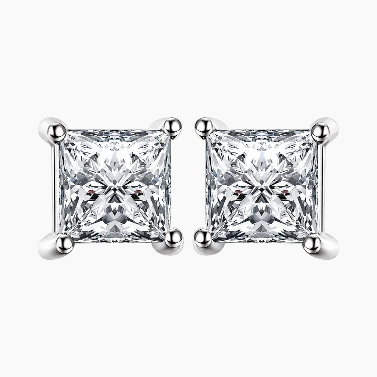 Princess Cut Moissanite Stud Earrings