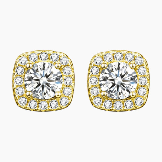 Sugar Cube Moissanite Stud Earrings