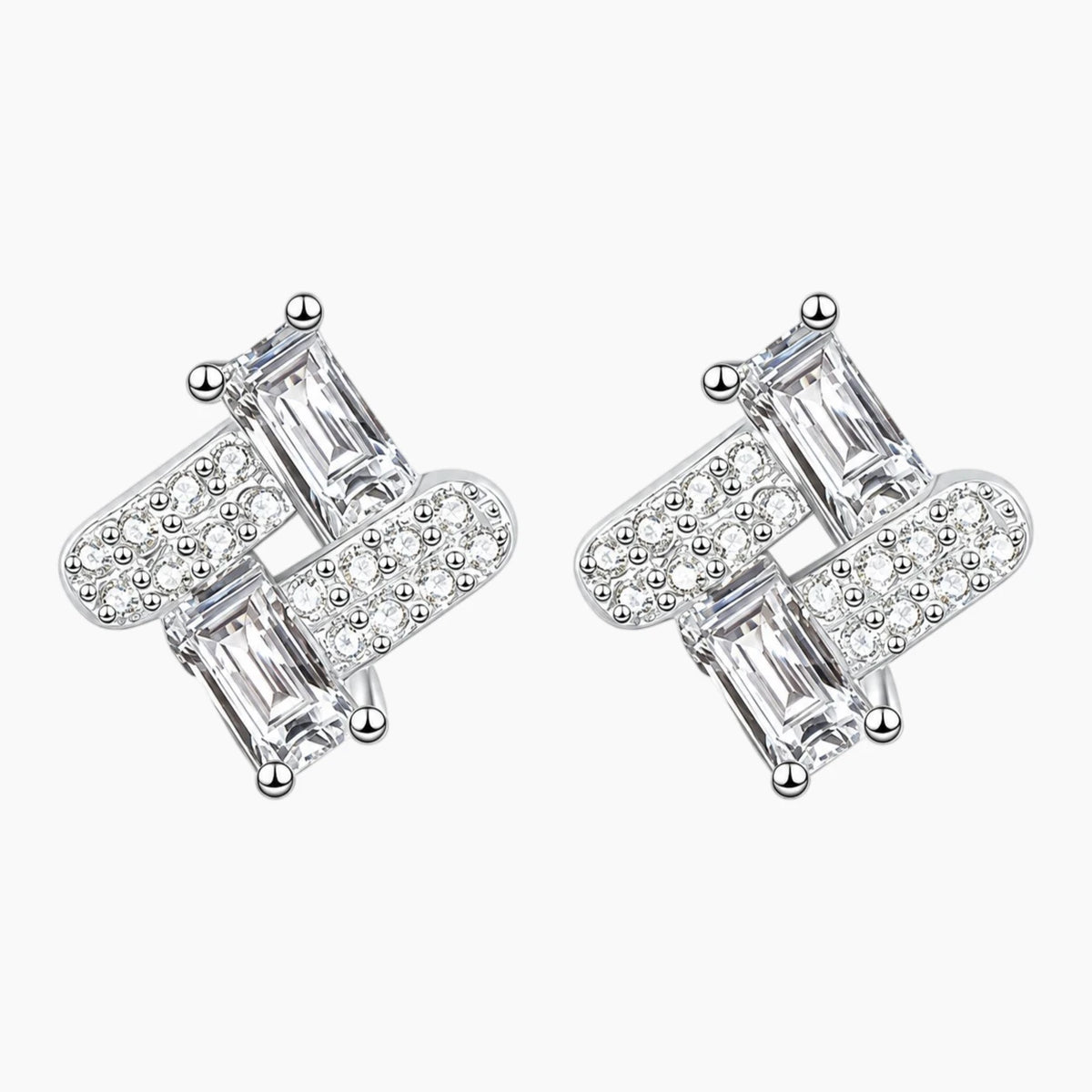Geometric Shapes Moissanite Stud Earrings