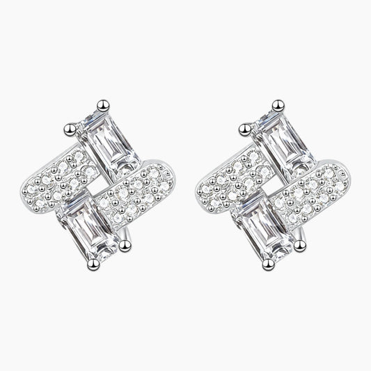 Geometric Shapes Moissanite Stud Earrings