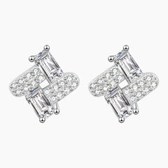 Geometric Shapes Moissanite Stud Earrings