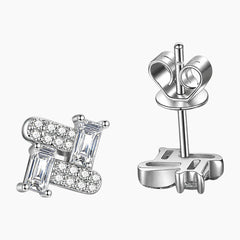 Geometric Shapes Moissanite Stud Earrings
