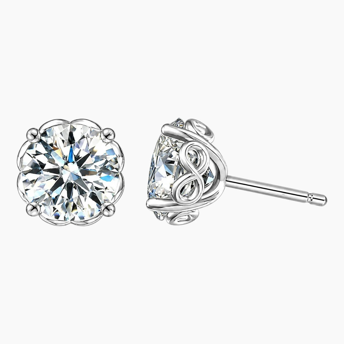 Four-Prong Moissanite Stud Earrings