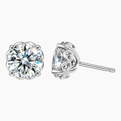 Four-Prong Moissanite Stud Earrings