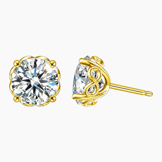 Four-Prong Moissanite Stud Earrings