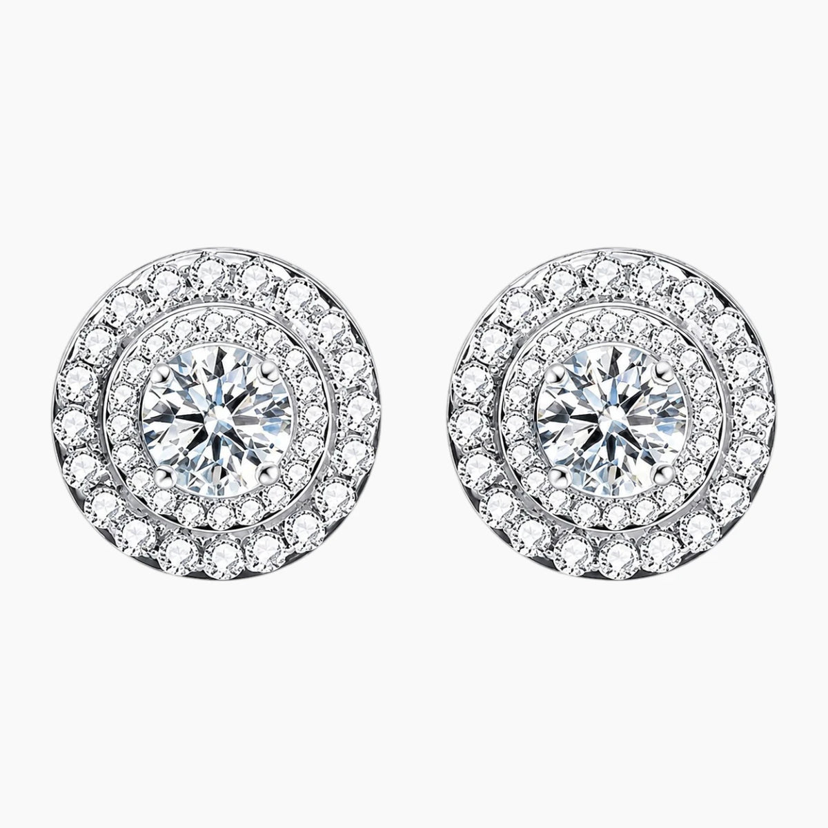 Circular Moissanite Stud Earrings