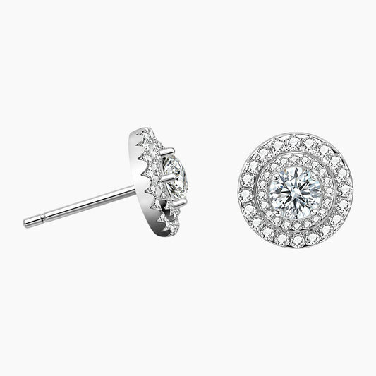 Circular Moissanite Stud Earrings