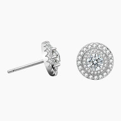 Circular Moissanite Stud Earrings