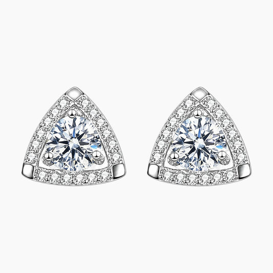 Triangle Moissanite Stud Earrings