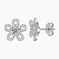 Sunflower Moissanite Stud Earrings