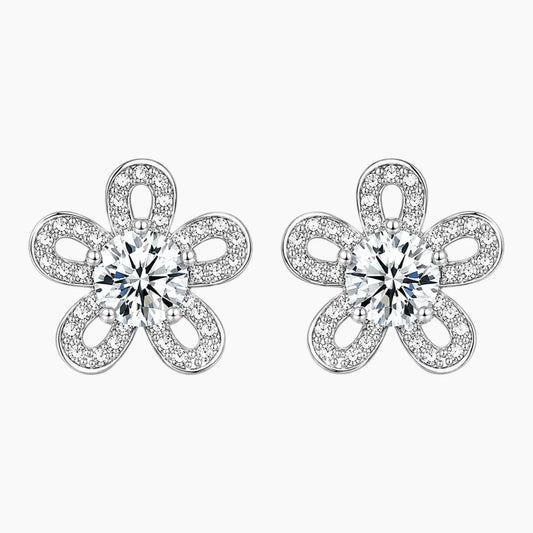 Sunflower Moissanite Stud Earrings
