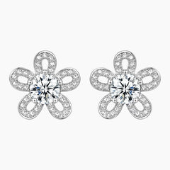 Sunflower Moissanite Stud Earrings