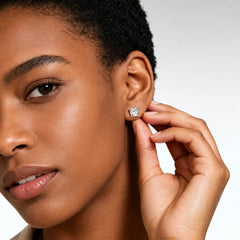 Emerald Cut Moissanite Stud Earrings