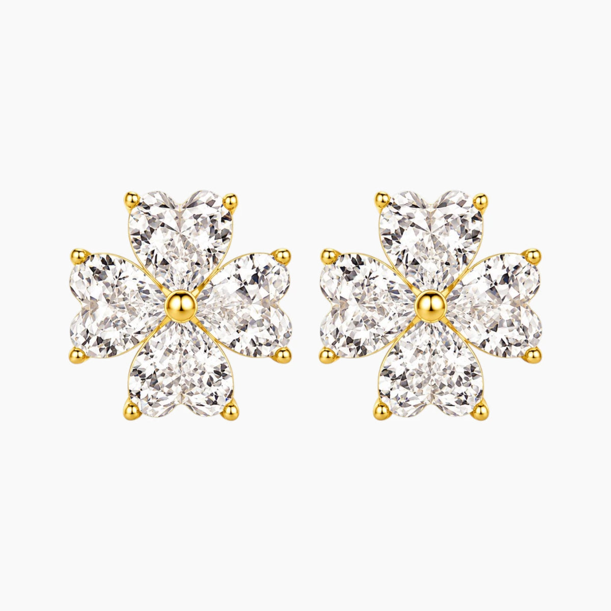 Flowers Moissanite Stud Earrings