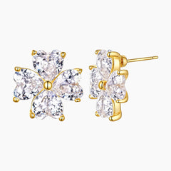 Flowers Moissanite Stud Earrings