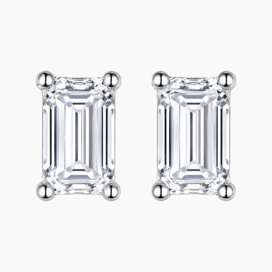Square Moissanite Stud Earrings