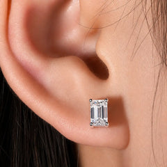 Square Moissanite Stud Earrings