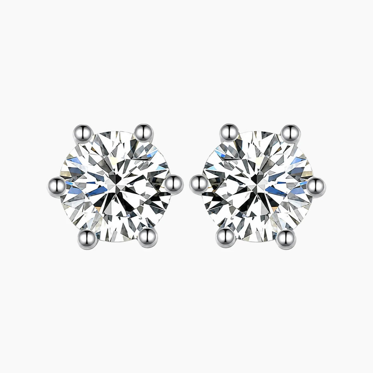 Six-Prong Moissanite Earrings