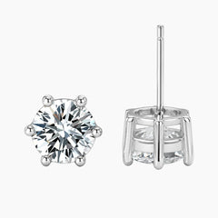 Six-Prong Moissanite Earrings