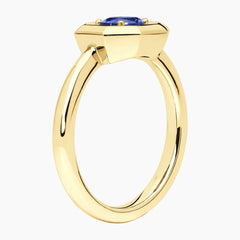 Royal Azure – 1 Carat Oval Blue Sapphire Halo Ring