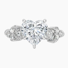 Eternal Heart Moissanite Engagement Ring in 18K Gold