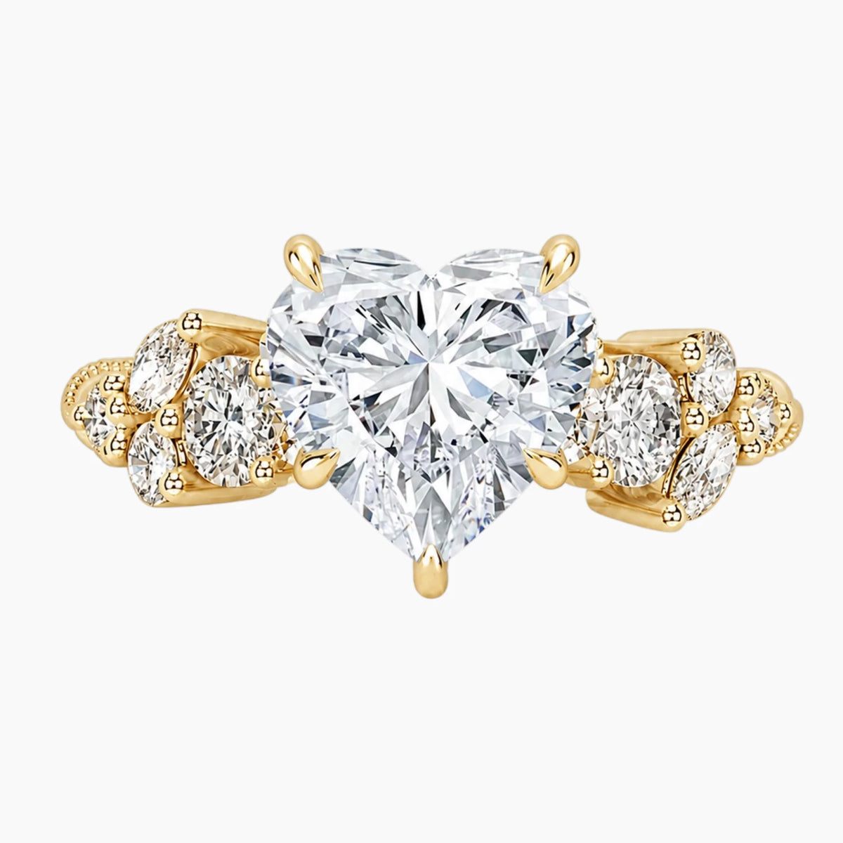 Eternal Heart Moissanite Engagement Ring in 18K Gold
