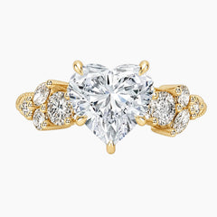 Eternal Heart Moissanite Engagement Ring in 18K Gold