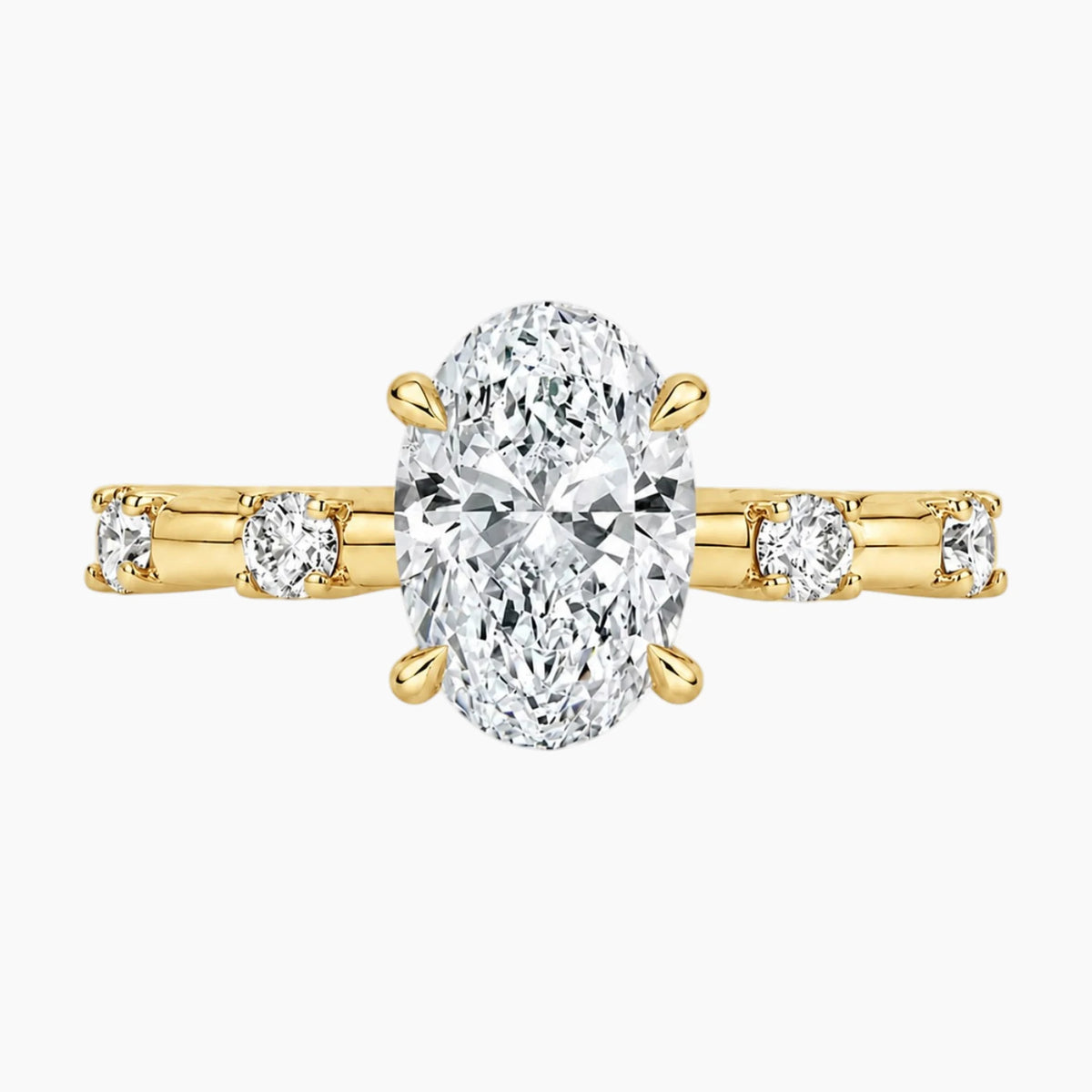 2 Carat Oval Brilliant Cut Moissanite Engagement Ring