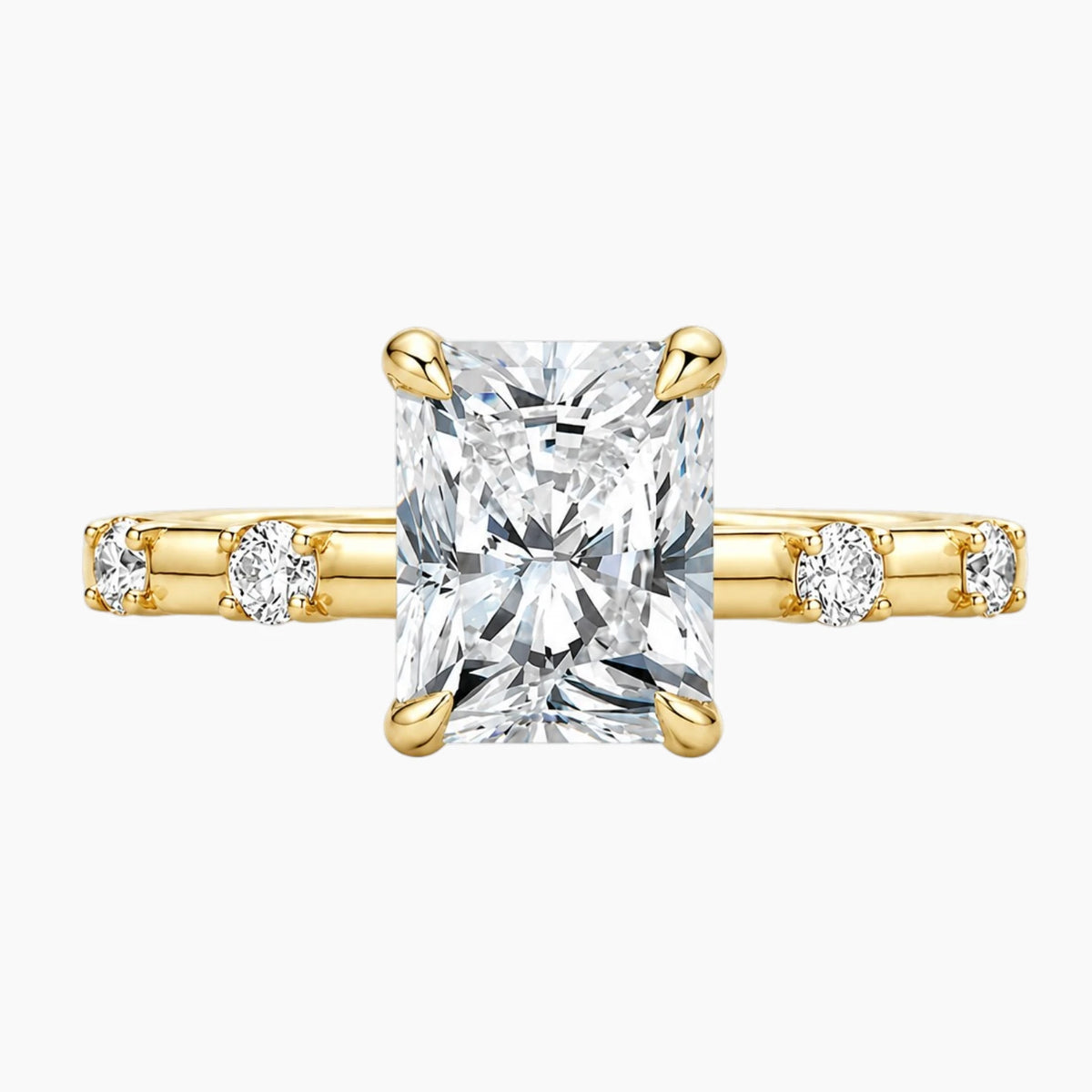 2 Carat Radiant Brilliant Cut Moissanite Engagement Ring