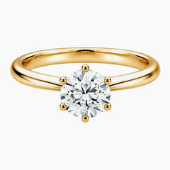 Round Brilliant Cut Moissanite Ring - Classic Knife-Edge Shank