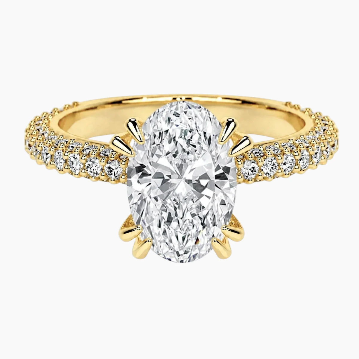Aurelia™ 3.5 Carat Oval Moissanite Engagement Ring | 18K Gold Plated