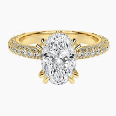 Aurelia™ 3.5 Carat Oval Moissanite Engagement Ring | 18K Gold Plated