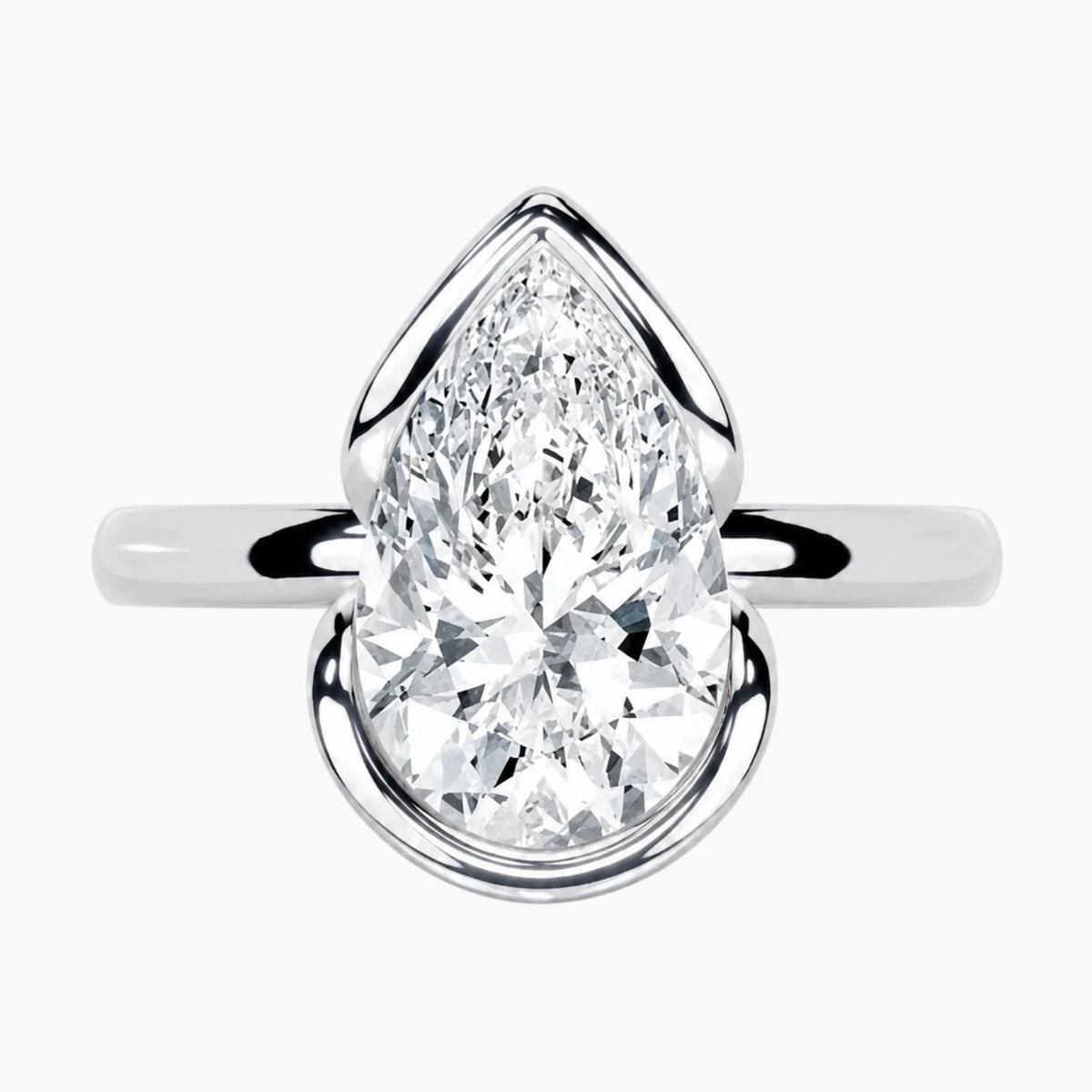 Gourd-shaped Pear Moissanite Ring