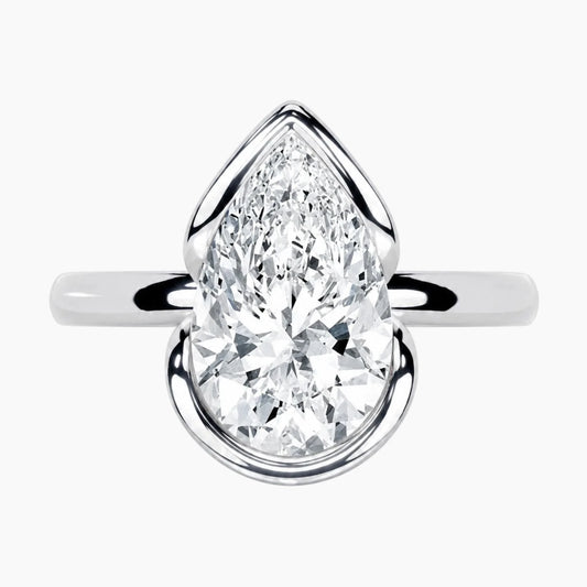 Gourd-shaped Pear Moissanite Ring