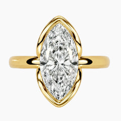 Half Bezel Marquise Moissanite Ring