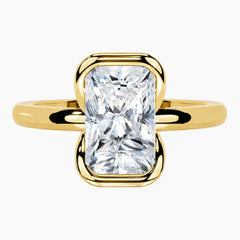Half Bezel Radiant Moissanite Ring