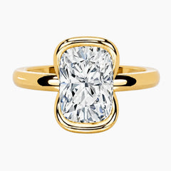 Half Bezel Cushion Moissanite Ring
