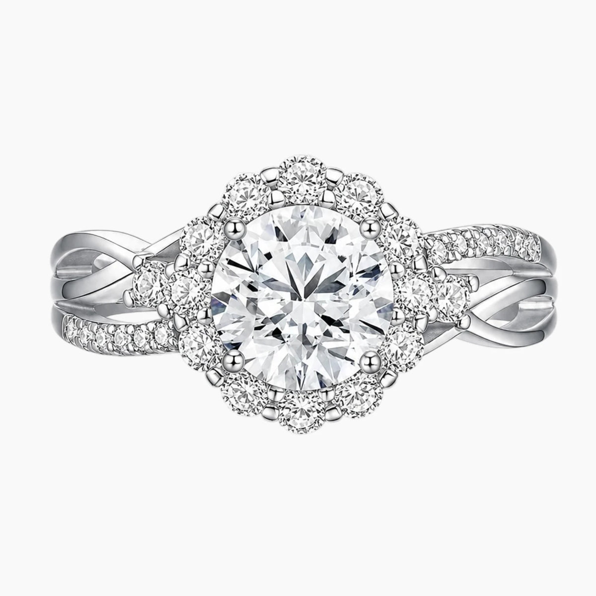 Vine-shaped Design Moissanite Ring