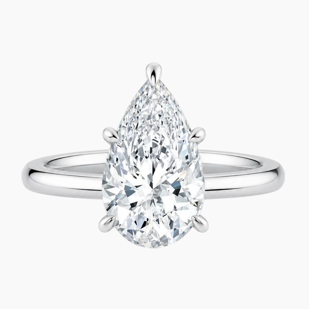Teardrop Shape Moissanite Ring