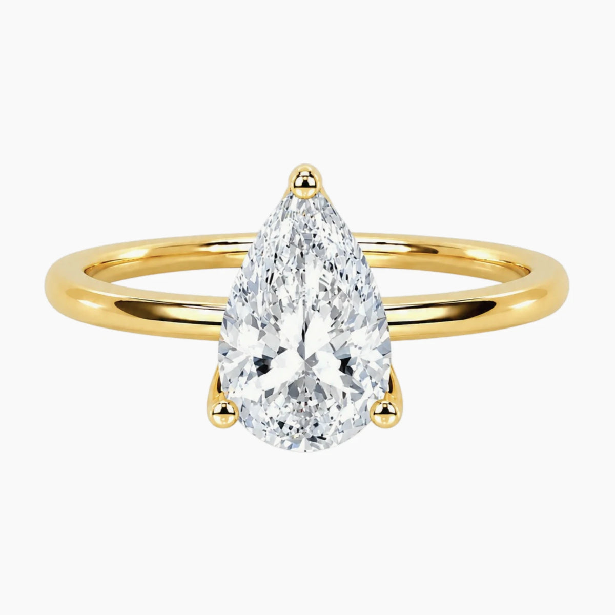 L'Éclat Pear Moissanite Solitaire  Ring