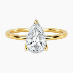 L'Éclat Pear Moissanite Solitaire  Ring