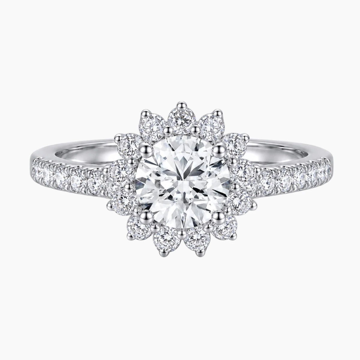 Eternal Daisy 1 Carat Round Moissanite Engagement Ring
