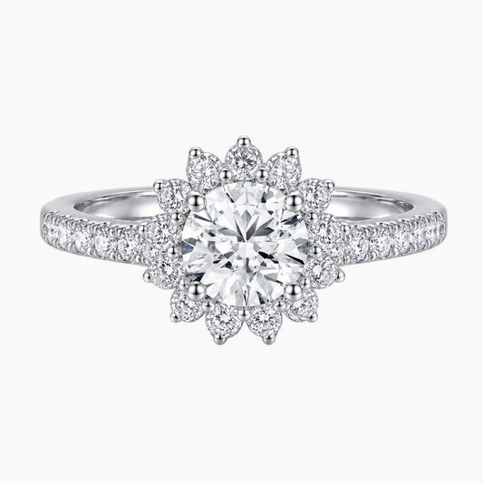 Eternal Daisy 1 Carat Round Moissanite Engagement Ring