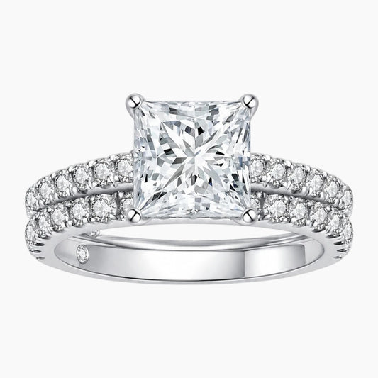 Princess Cut Moissanite  Ring Set